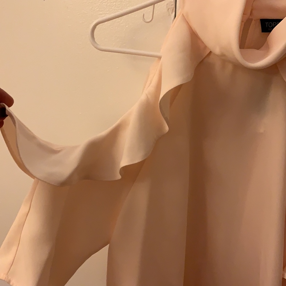 Topshop Cold Shoulder Ruffle Blouse - Picture 3 of 6